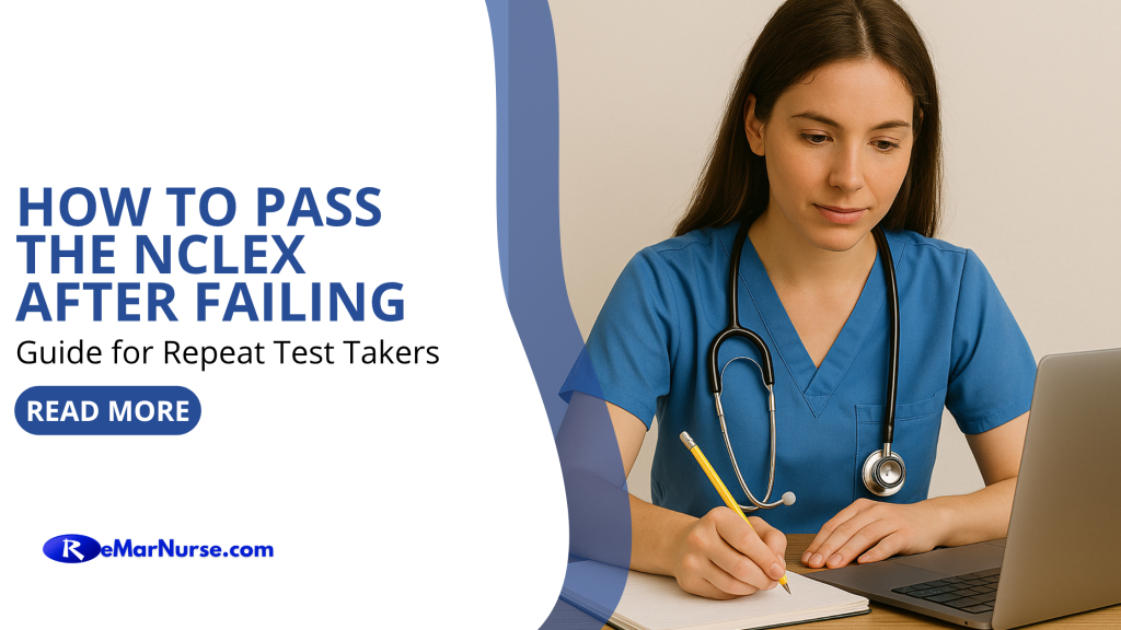 Focused nursing student studying to retake NCLEX exam